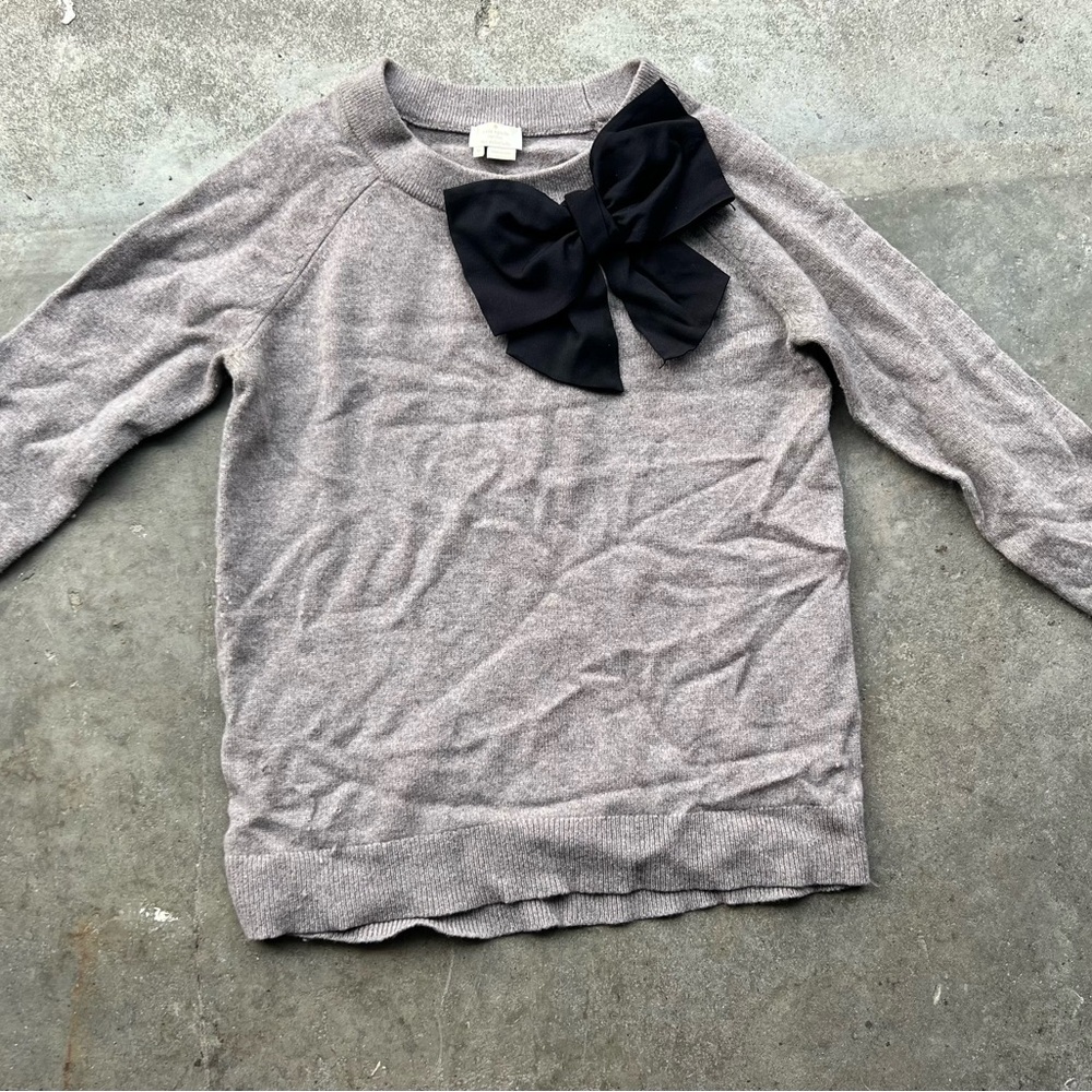 Grey Kate Spade New York sweater with black bow size medium